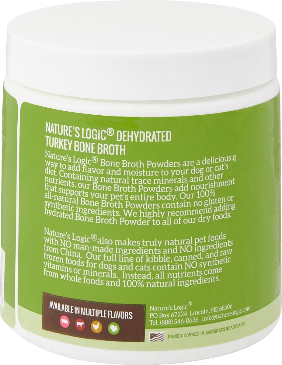 Nature's Logic Dehydrated Turkey Bone Broth Dog and Cat Food Topper