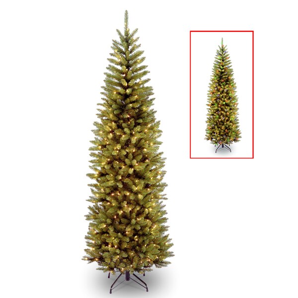 National Tree Company 7 ft. PowerConnect Kingswood Fir Pencil Tree with Dual Color LED Lights