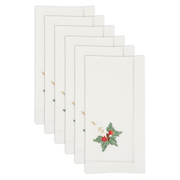 Festive Candle Embroidered Napkin (Set of 6)