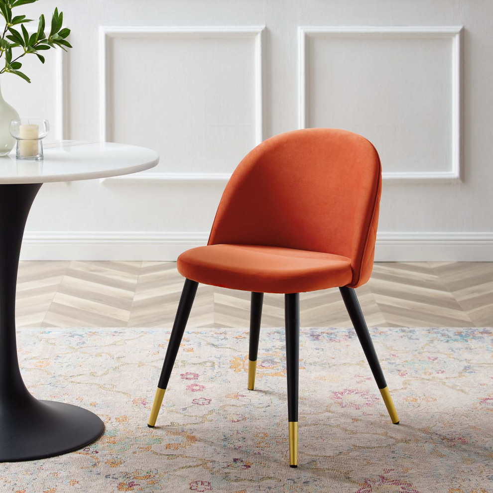 Modway Cordial Performance Velvet dining chairs Set of 2   Midcentury   Dining Chairs   by Morning Design Group  Inc  Houzz