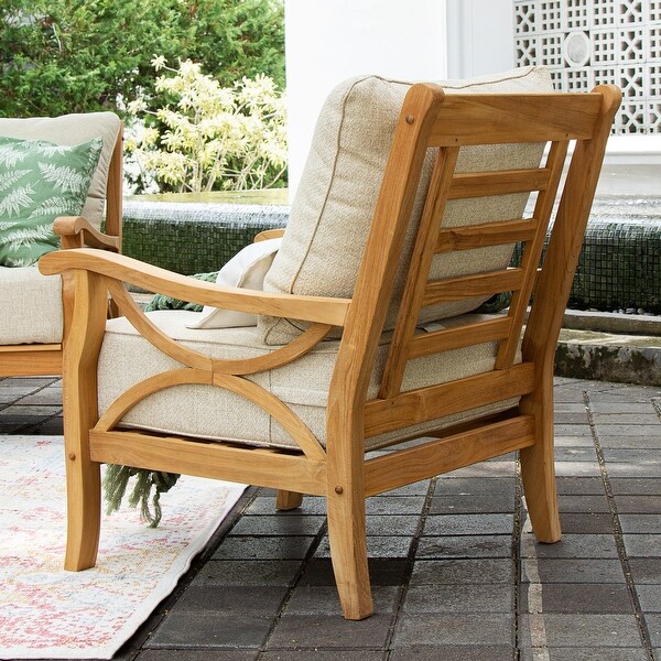 Cambridge Casual Lowell 5piece Teak Wood Outdoor Conversation Set with cushion