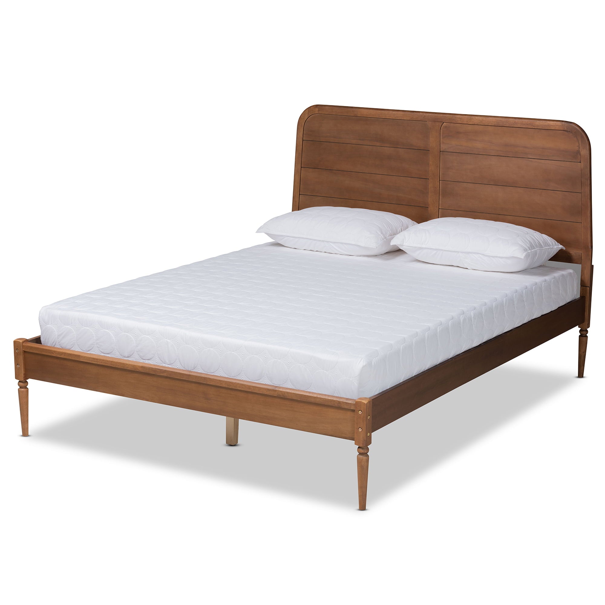 Baxton Studio Kassidy Classic and Traditional Walnut Brown Finished Wood King Size Platform Bed