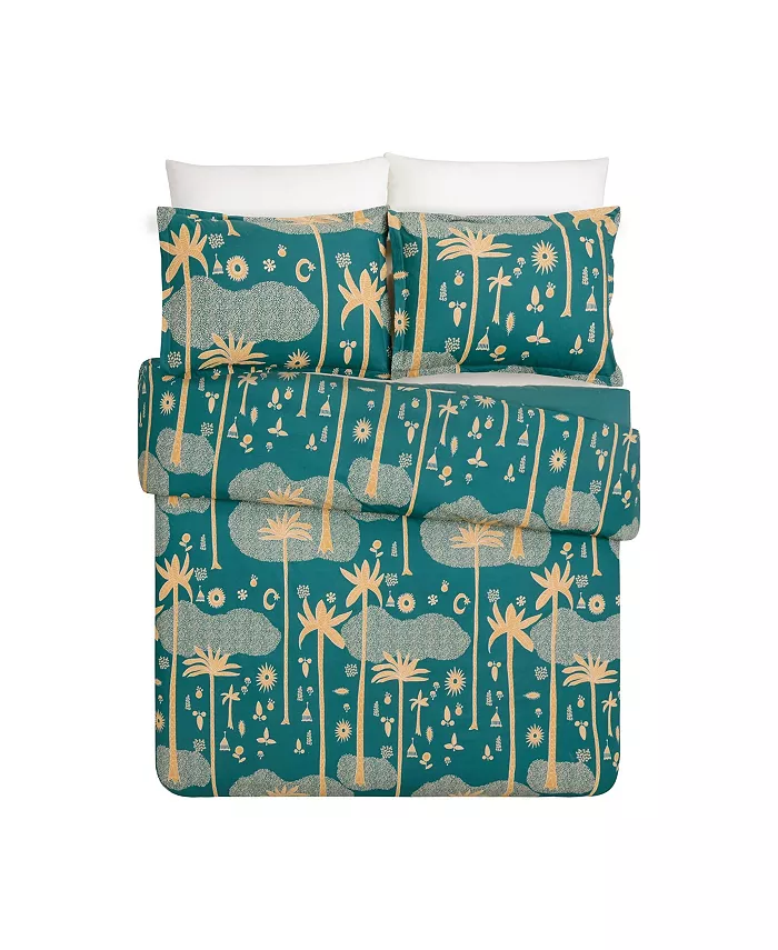 Justina Blakeney Cosmic Desert Cotton 3-Pc Duvet Cover Set， Queen