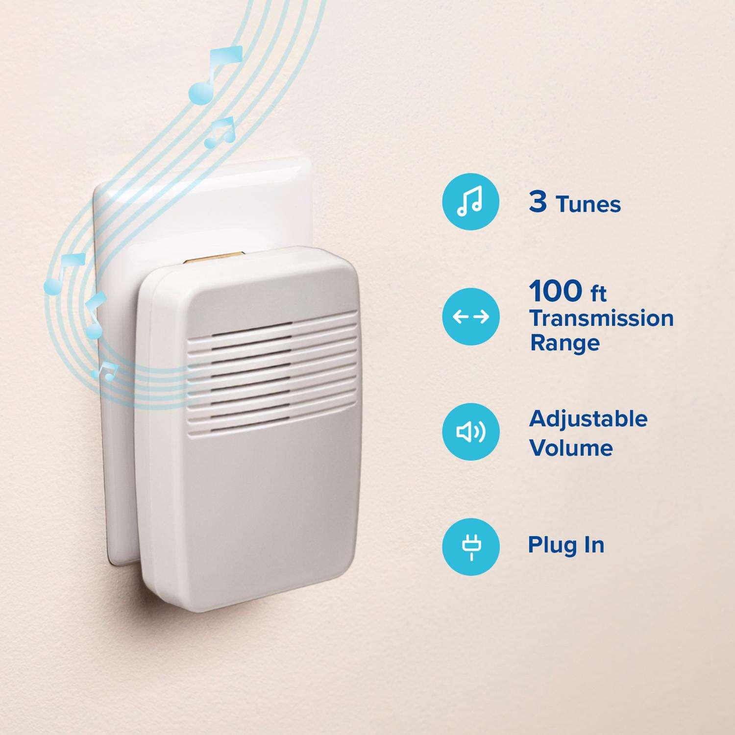 Heath Zenith White Plastic Wireless Door Chime Kit