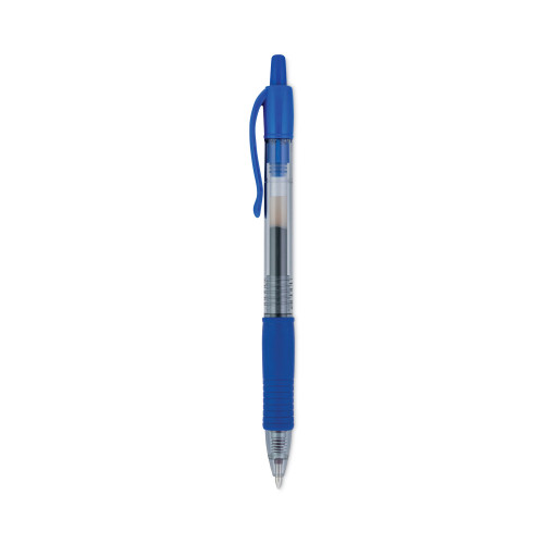 Pilot G2 Premium Retractable Gel Pen， 1mm， Blue Ink， Smoke Barrel， Dozen (31257)