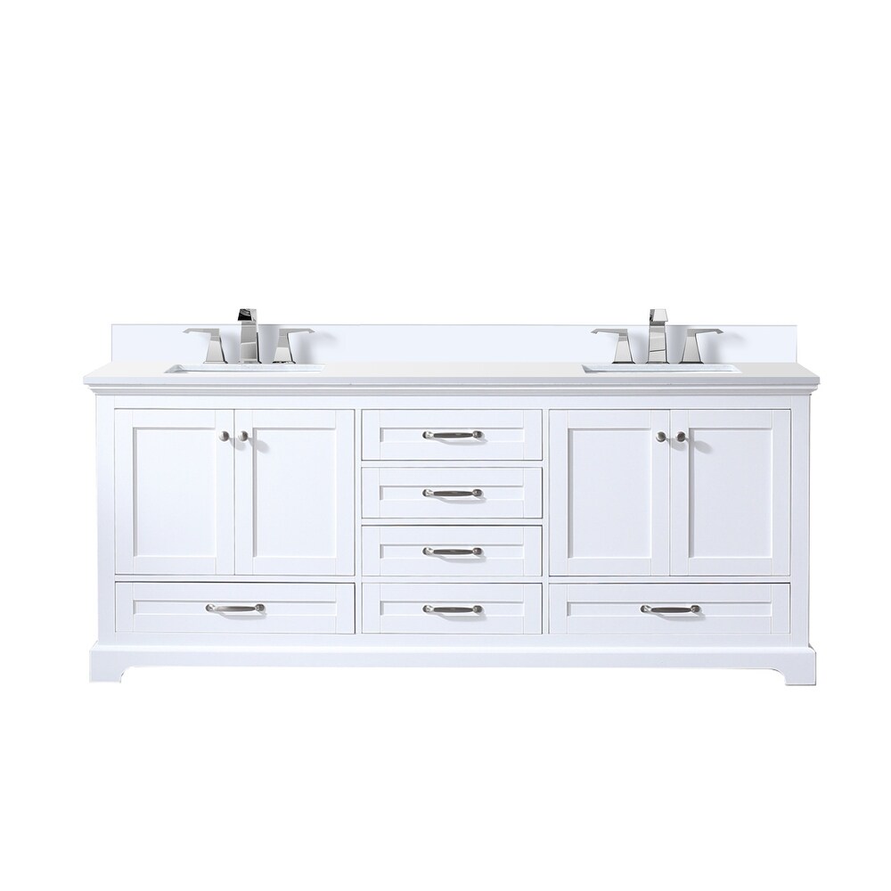 Dukes 80 in. W x 22 in. D White Double Bath Vanity  Cultured Marble Top  and Faucet Set