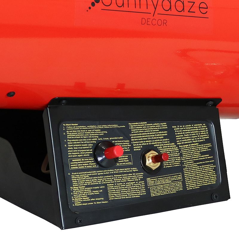 Sunnydaze 40，000 BTU Steel Forced Air Propane Heater with Auto Shut Off