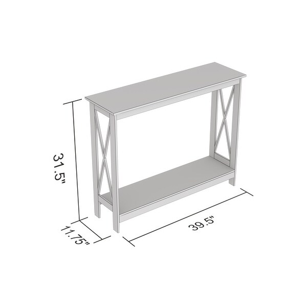 Console Table 39.5L Light Grey 1 Shelf - 39'5' x 11'75' x 31'5'