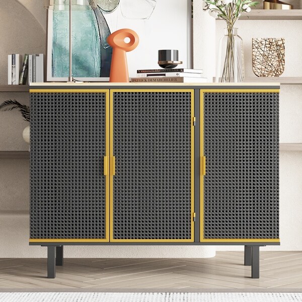 3 Doors Modern Sideboard， Freestanding Sideboard Storage Cabinet