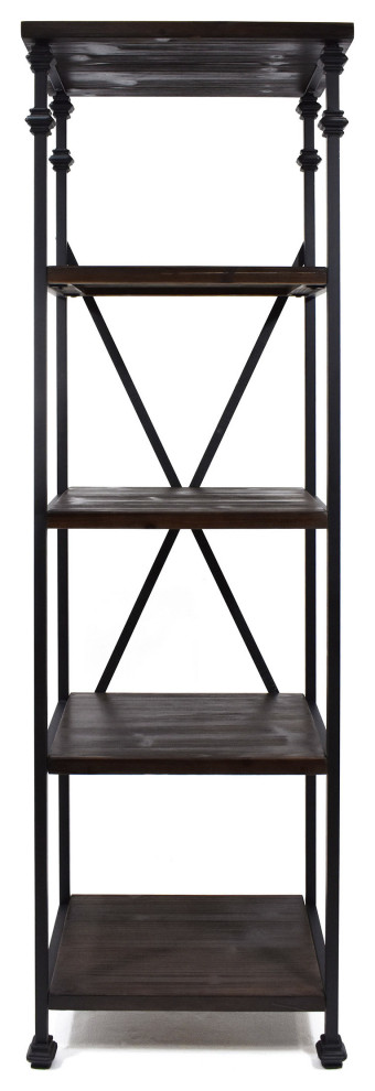 Annabelle Industrial Four Shelf Bookcase   Traditional   Bookcases   by GDFStudio  Houzz