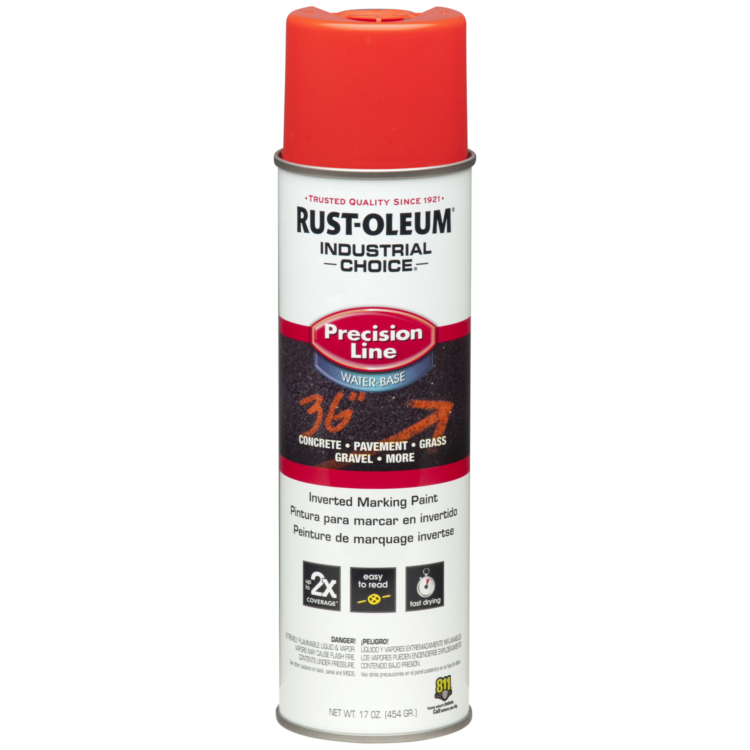 Rust-Oleum Industrial Choice Fluorescent Red-Orange Inverted Marking Paint 17 oz