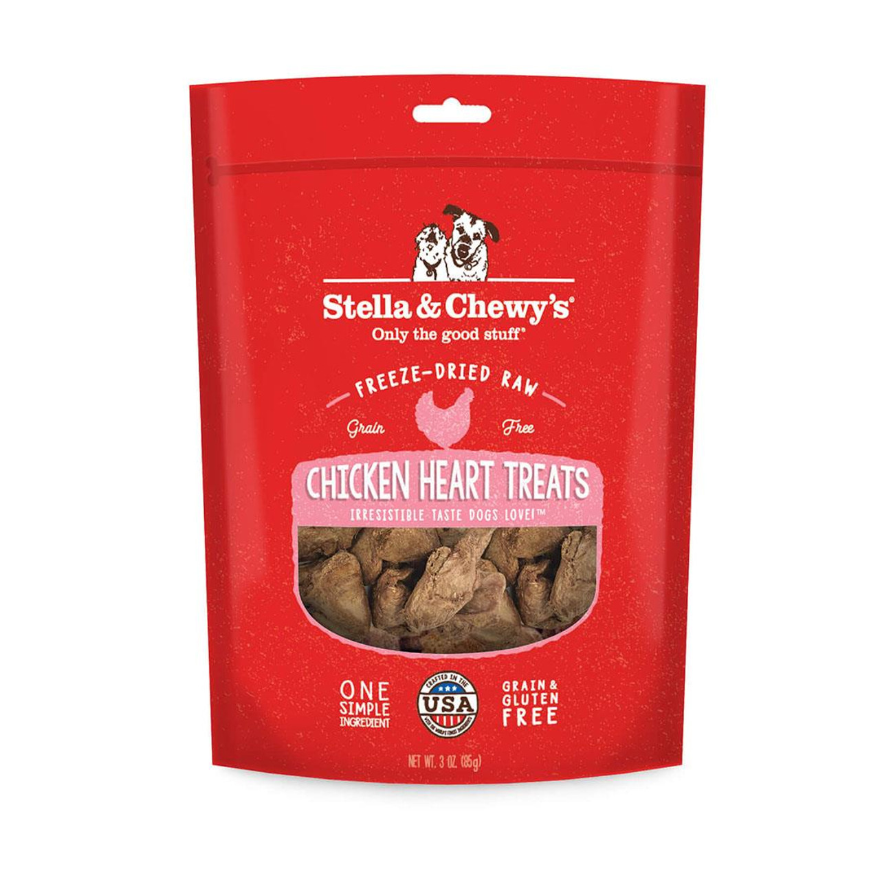 Stella and Chewy's Freeze-Dried Raw Chicken Heart Dog Treats， 11.5 Oz.