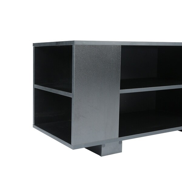 59''L Mid-Century Modern TV Stand with 4 Storage Shelf for 61 in and Up