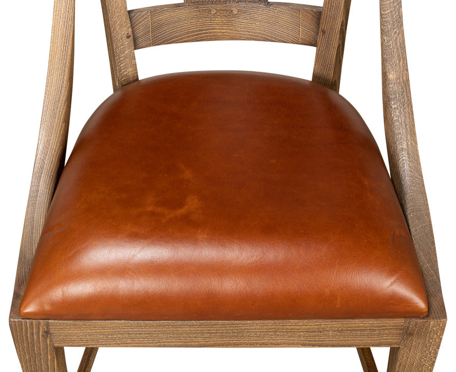 Fireside Vineyards Dining Chairs Set of 2 Husk Leather Seat   Traditional   Dining Chairs   by Sideboards and Things  Houzz