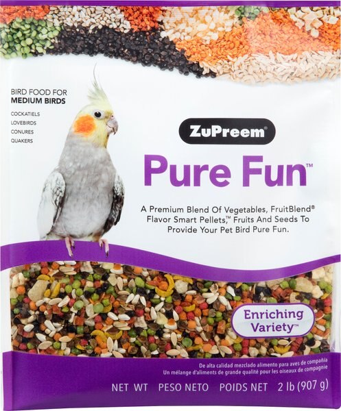 ZuPreem Pure Fun Medium Bird Food， 2-lb bag