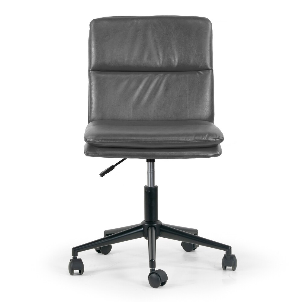 Avak Grey Faux Leather Adjustable Height Swivel Office Chair