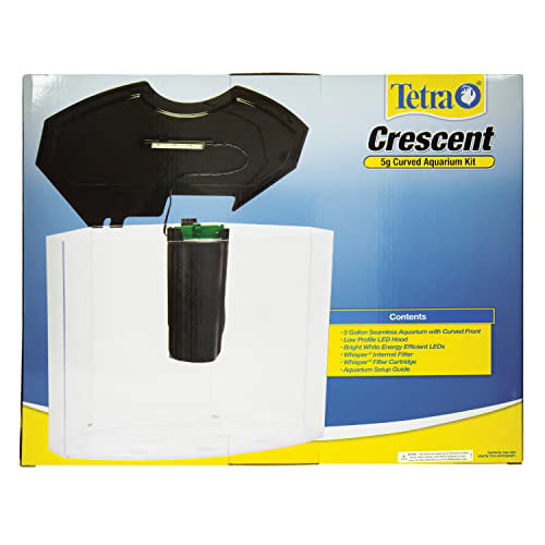 Tetra Crescent aquarium Kit 5 Gallons， Curved-Front Tank With LEDs