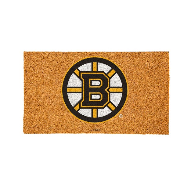 Evergreennhlboston Bruins Logo Natural Coir 28 X 16 Inches Indoor Outdoor Doormat