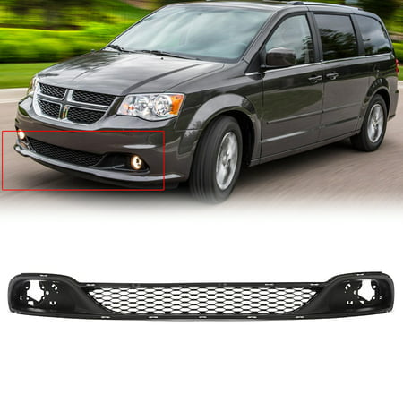 Grille Compatible with 2011-2020 Dodge Grand Caravan/2012-2015 Ram C/V Black ABS Front Mesh Lower Grill Hood Replacement for 68100690AA CH1036115