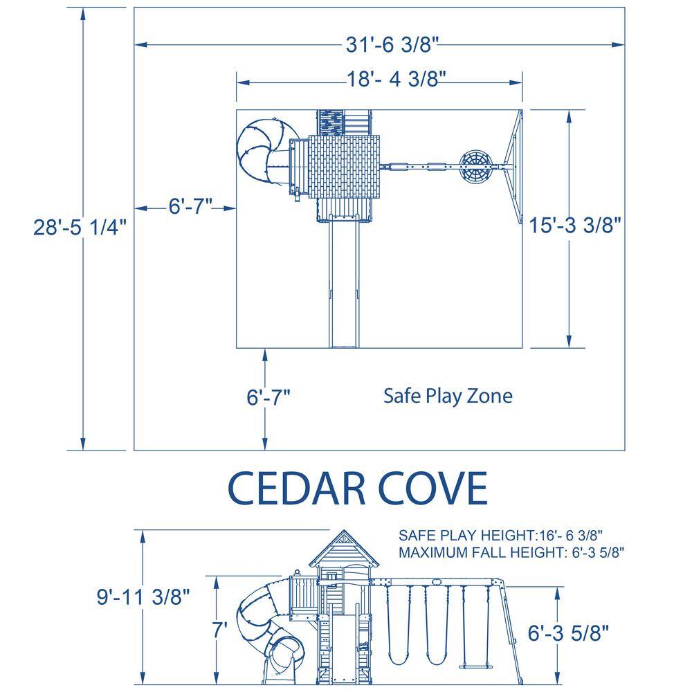 Backyard Discovery Cedar Cove All Cedar Wooden Playset 2001053COM