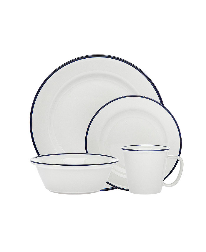 Godinger Bistro Blue Band 16-PC Porcelain Dinnerware Set