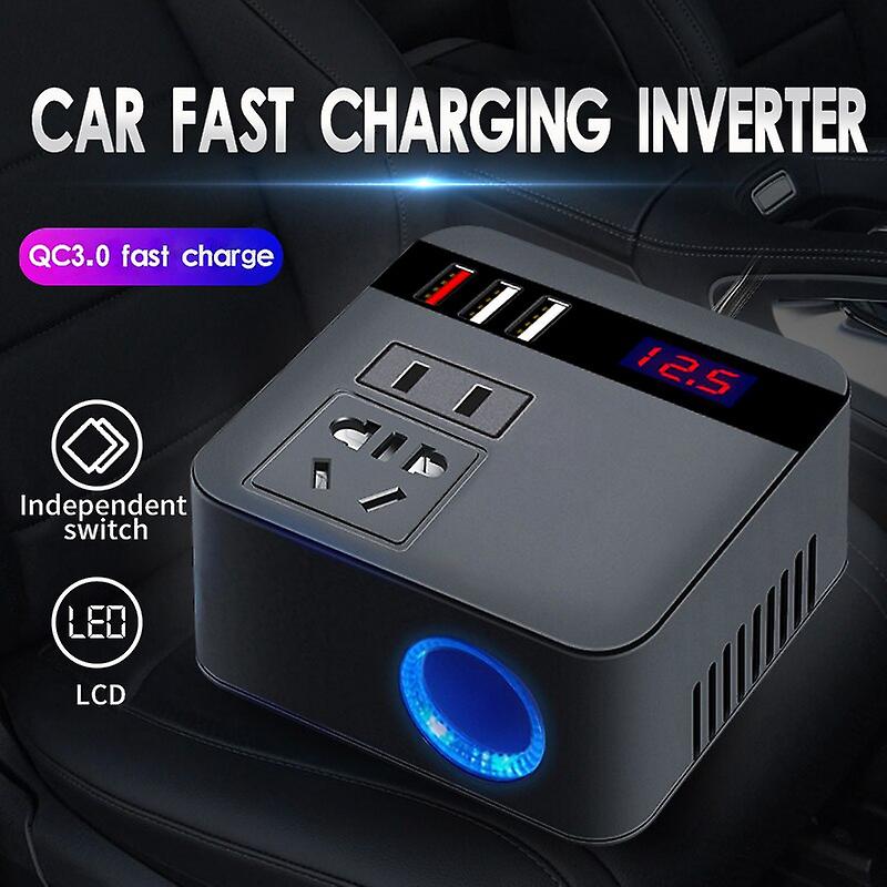 Car Power Inverter 12v/24v 220v 150w Cigarette Lighter Power Supply Inverter Adapter With Usb Charger Fast Charging Converter