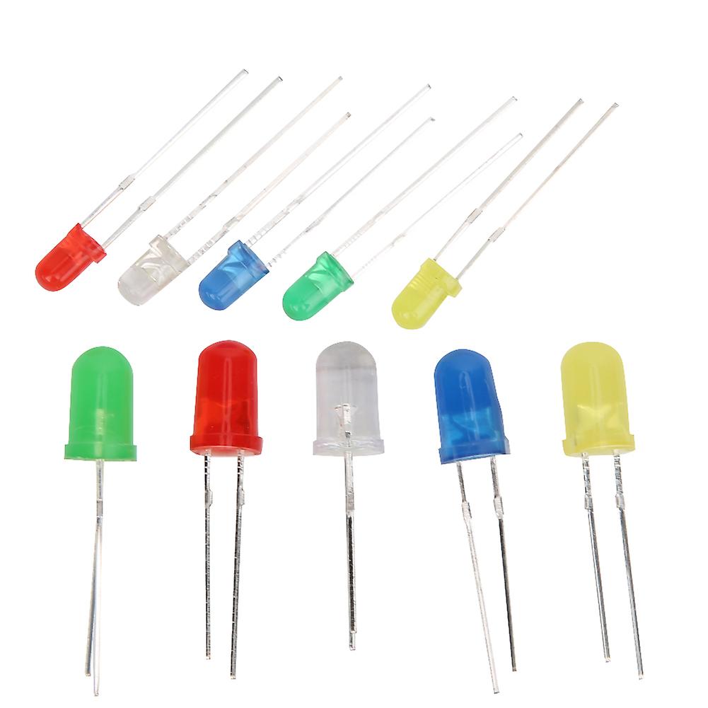 300PCS 3mm 5mm LED Light Emitting Diodes Kit Yellow/Green/Blue/Red/White