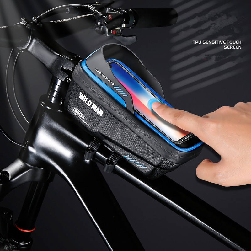 WILD MAN Cycling Frame Holder Phone Case Storage Four color Rainproof ES12X Hard Shell Touch Screen Bicycle bag Bike Accessories