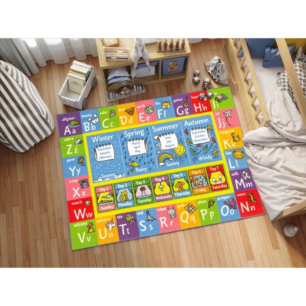 Kc Cubs Boy amp Girl Kids Abc Alphabet Seasons Months amp Days Educational Learning amp Fun Game Play Nursery Bedroom Classroom Rug Carpet