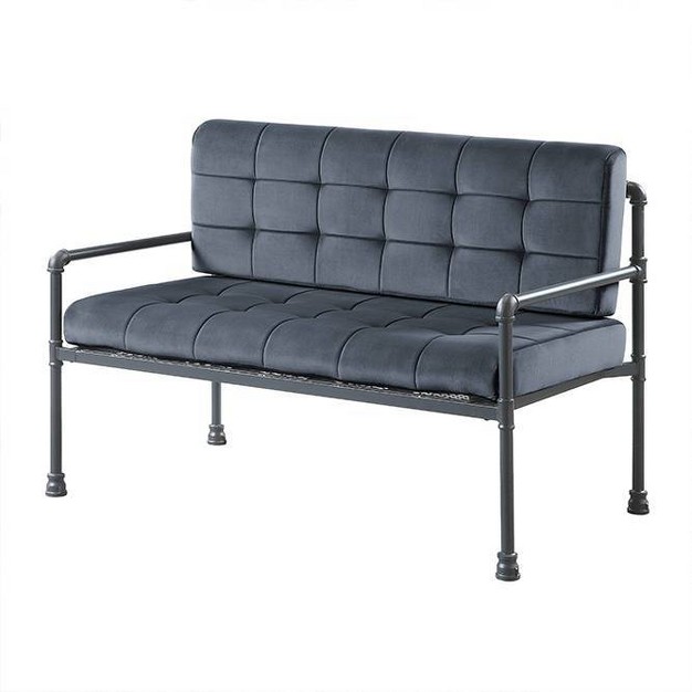 Brantley Sandy Gray Finish Loveseat Gray Velvet Acme Furniture