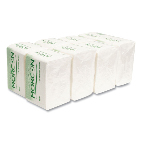 Morcon Paper Morsoft Beverage Napkins， 9 x 9/4， White， 500/Pack， 8 Packs/Carton (B8500)