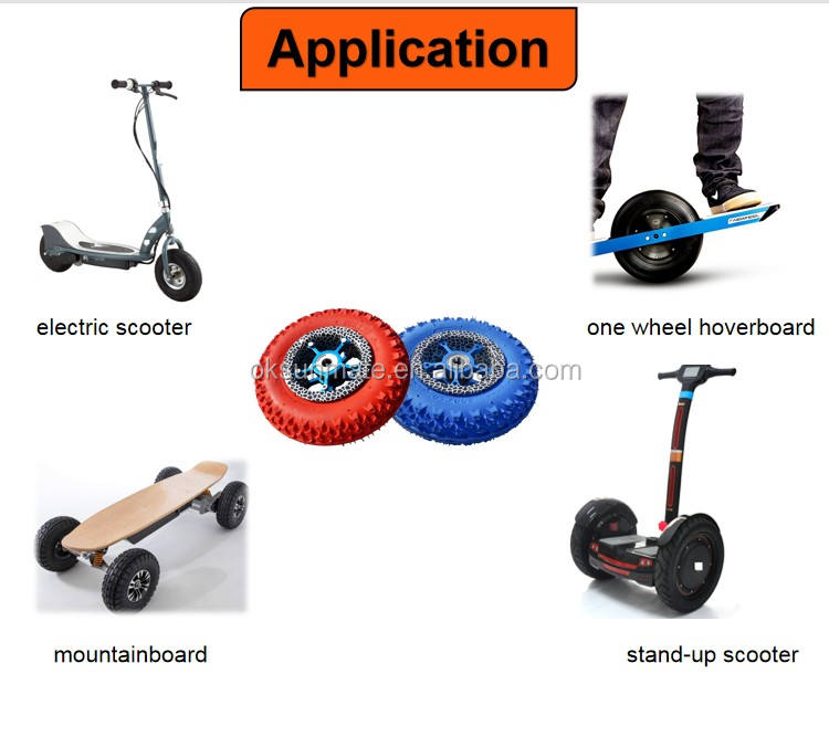 Wholesale customizable 6 7 8 inch rubber tire with alloy hub scooters wheelbarrow mountainboard pneumatic wheel