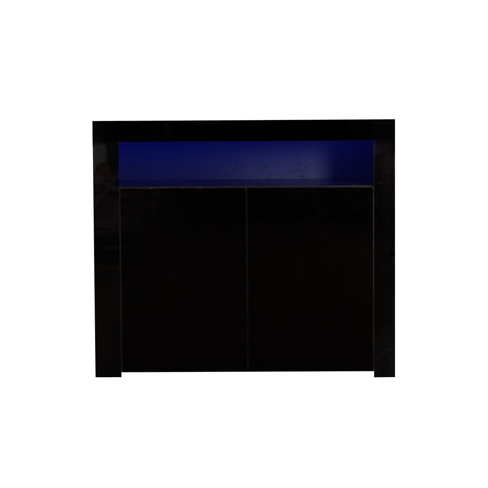 Living Room Sideboard Storage Cabinet with LED Light and 2 Doors