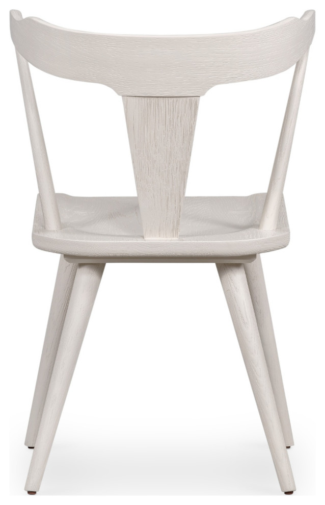 Ripley Off White Oak Windsor Dining Chair Set Of 2   Midcentury   Dining Chairs   by Zin Home  Houzz