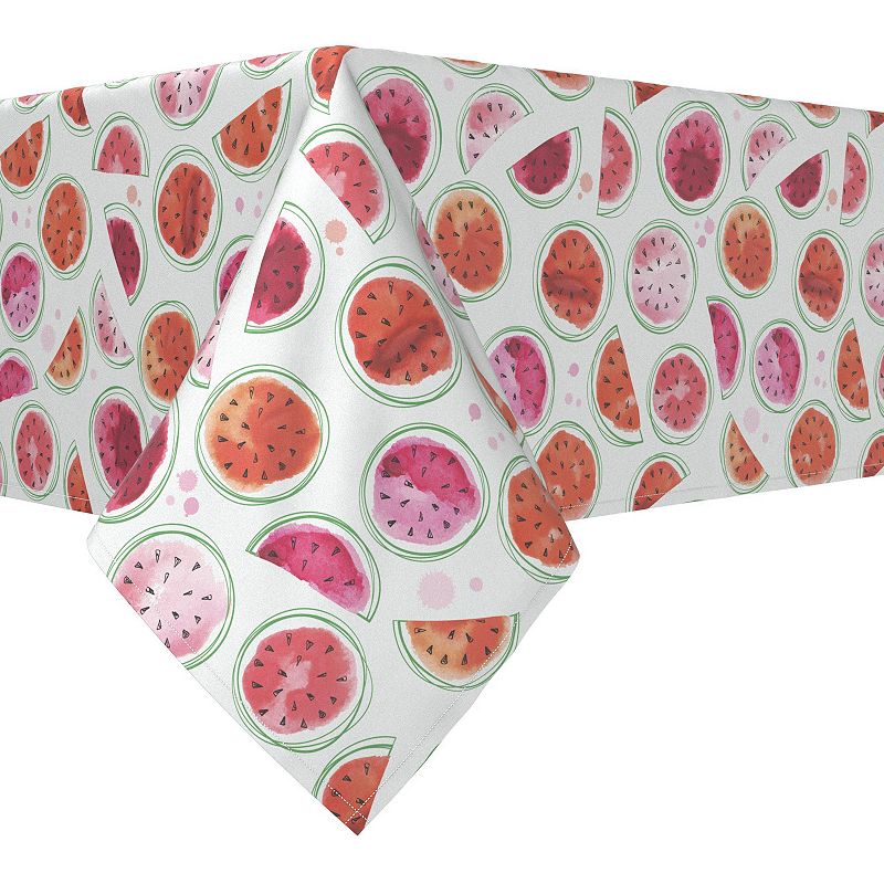 Square Tablecloth， 100% Cotton， 52x52， Watermelon Design