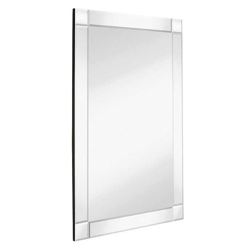 Rectangular Framed Vanity Mirror  Beveled Edge Squared Corner Frame  Classy Decorative Mirrors for Vanity， Hallway or Entry - Hanging