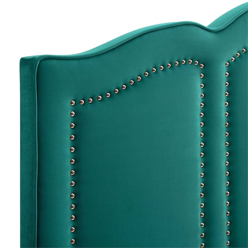 Modway Cecilia Full/Queen Performance Velvet Headboard in Teal Green   Contemporary   Headboards   by ShopFreely  Houzz