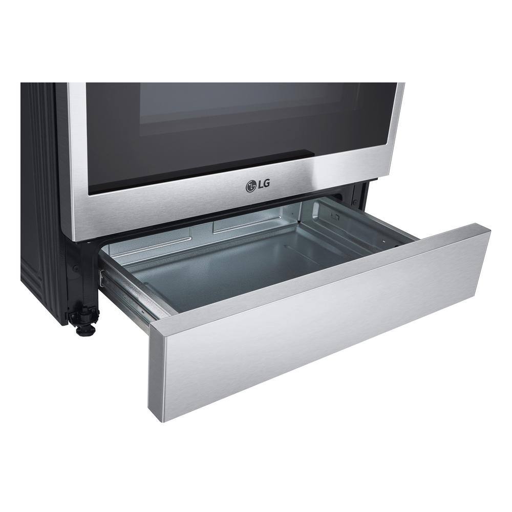 LG 6.3 cu. ft. Slide-in Gas Range with EasyClean Instaview and Air Fry in Printproof Stainless Steel LSGL6335F