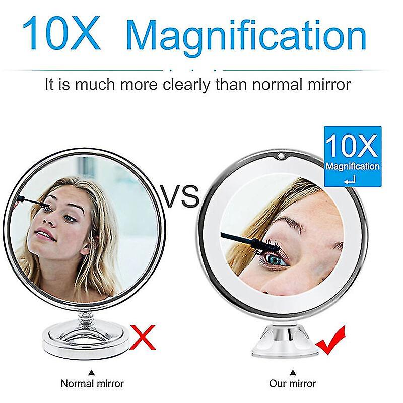 10x Magnifying Makeup Mirror With Lights， Iave Smart Switch， Iave 360 Degree