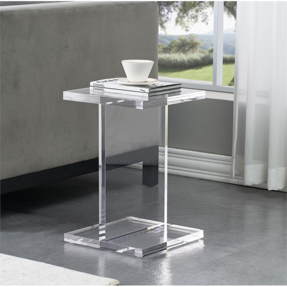 Plata Import Clear Beam Plastic Acrylic Side Table   Contemporary   Side Tables And End Tables   by Homesquare  Houzz