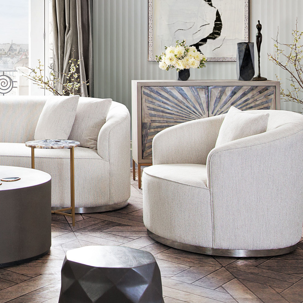 Raven Chair  Light Cream Fabric   Contemporary   Armchairs And Accent Chairs   by HedgeApple  Houzz