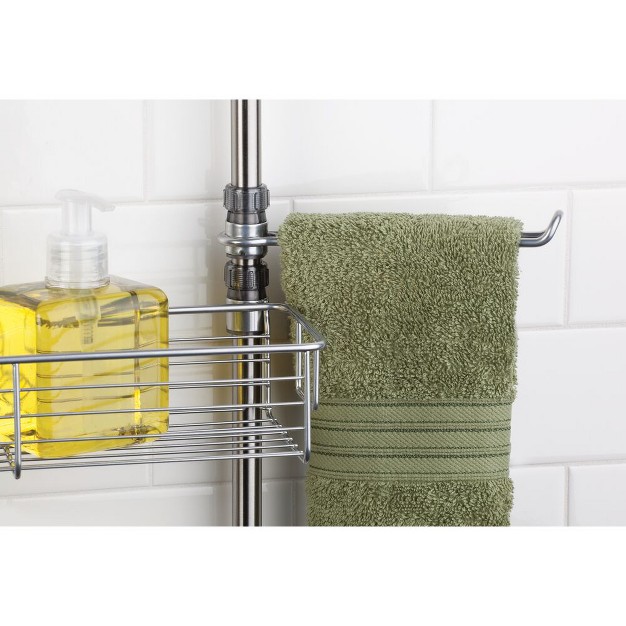 Mdesign Metal Bathroom Shower Caddy Station Brushed Stainless Steel