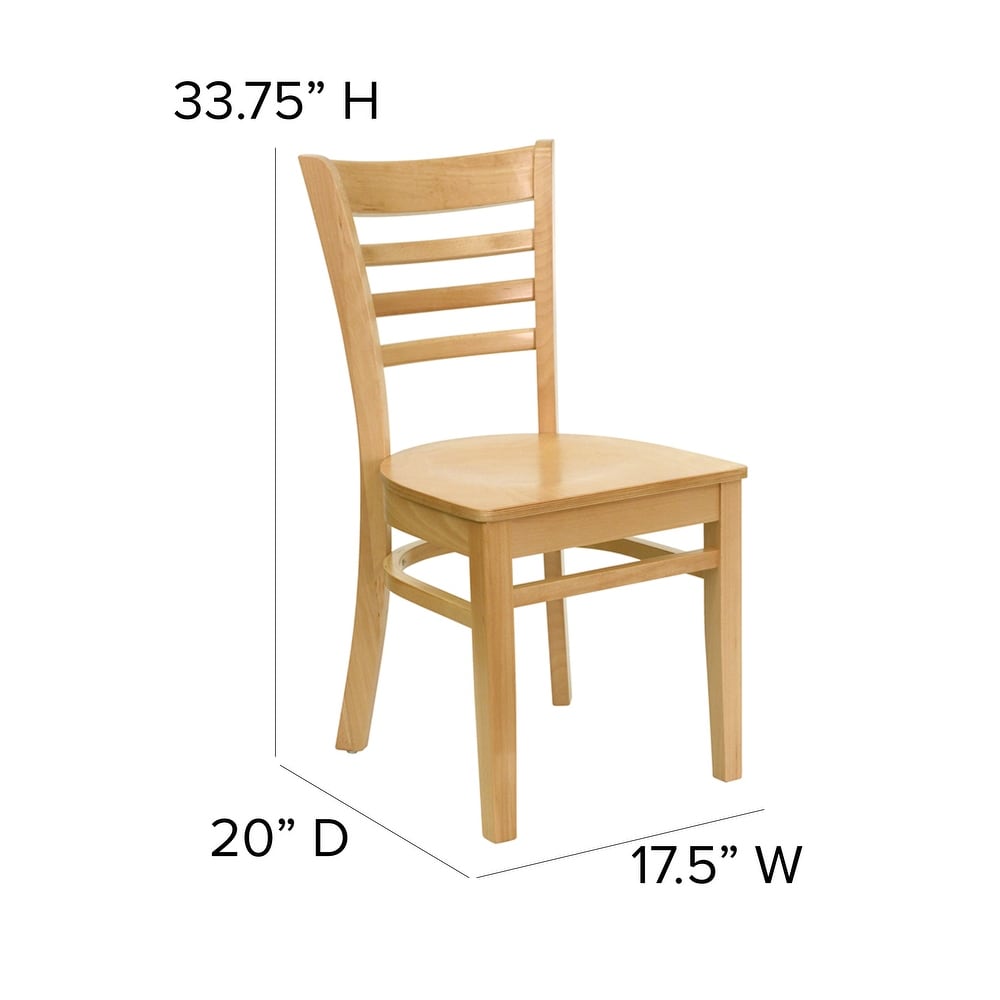 Wooden Ladder Back Restaurant Dining Chair   17.25\