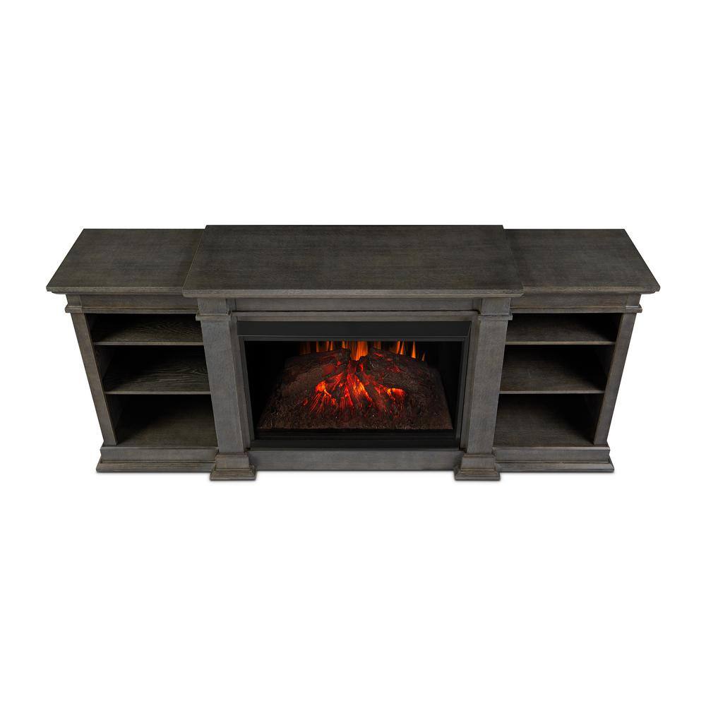 Real Flame Eliot Grand 81 in. Electric Fireplace TV Stand Entertainment Center in Antique Gray 1290E-AGR