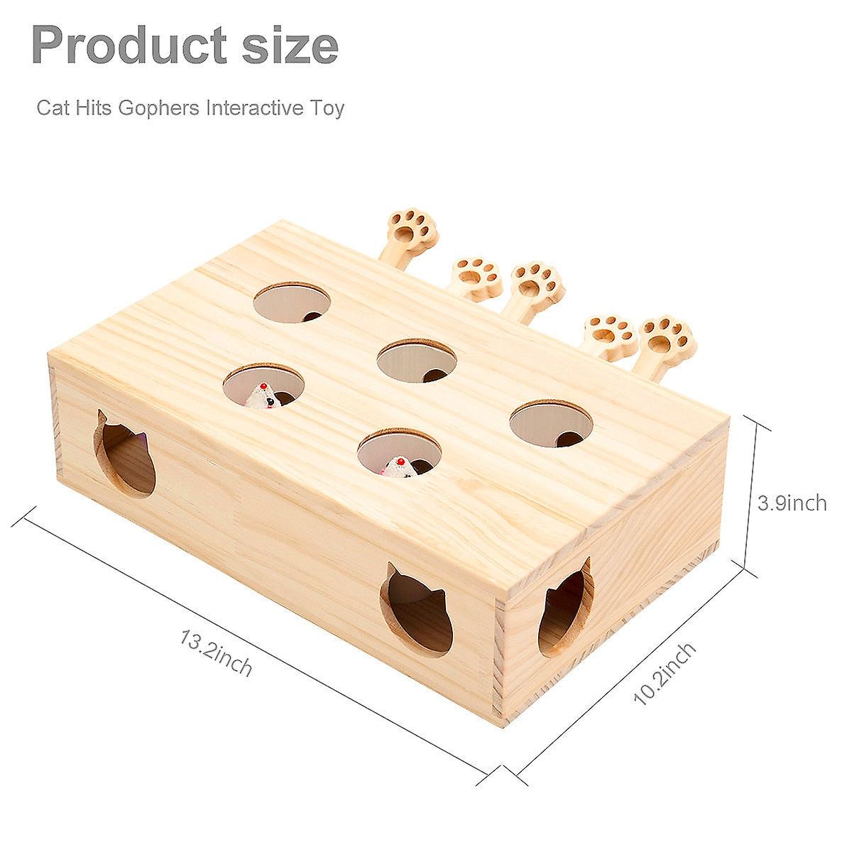 Interactive solid wood cat toys