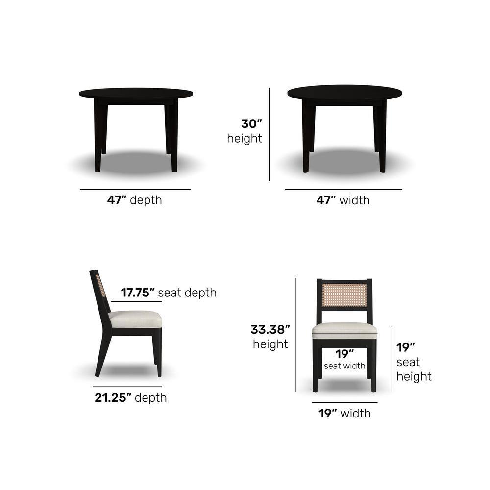 HOMESTYLES Brentwood Black Round Dining Set Seats 4 5581-325