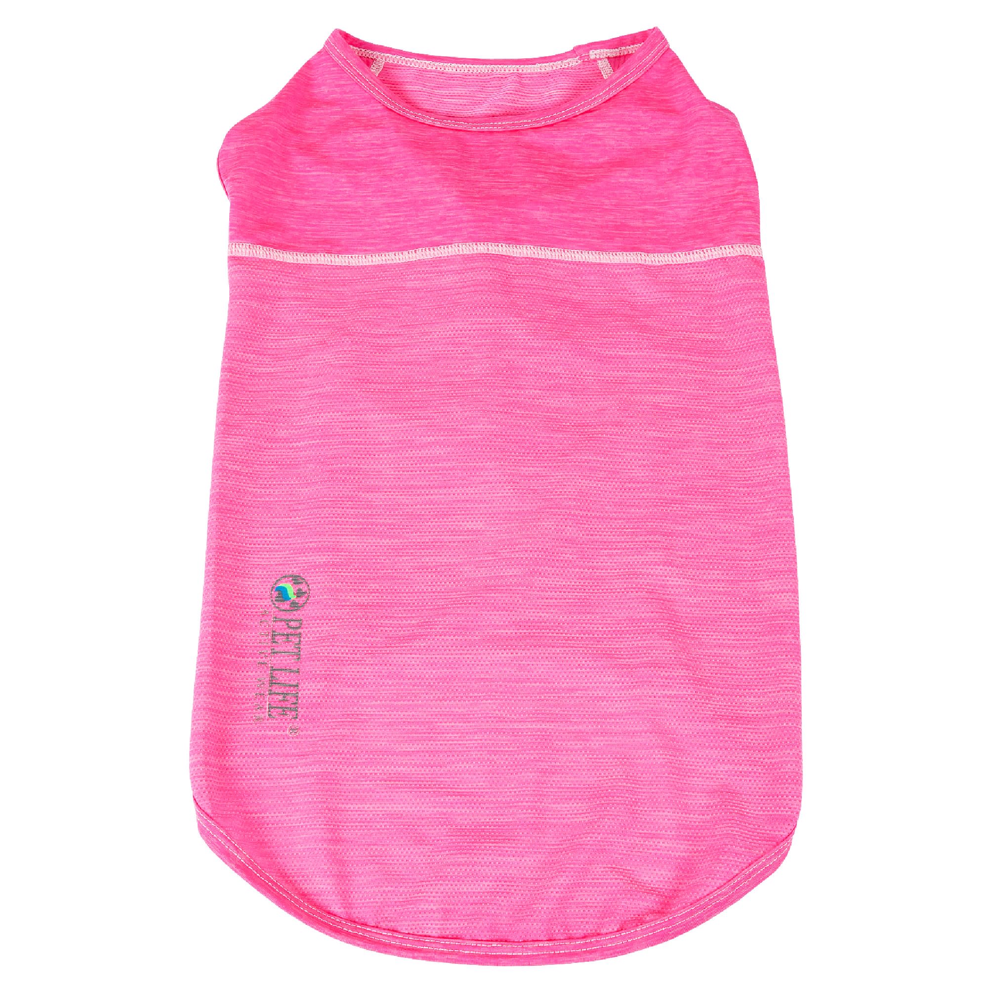 Pet Life Active Aero-Pawlse Heathered Pink Quick-Dry Dog Tank Top T-Shirt， X-Small