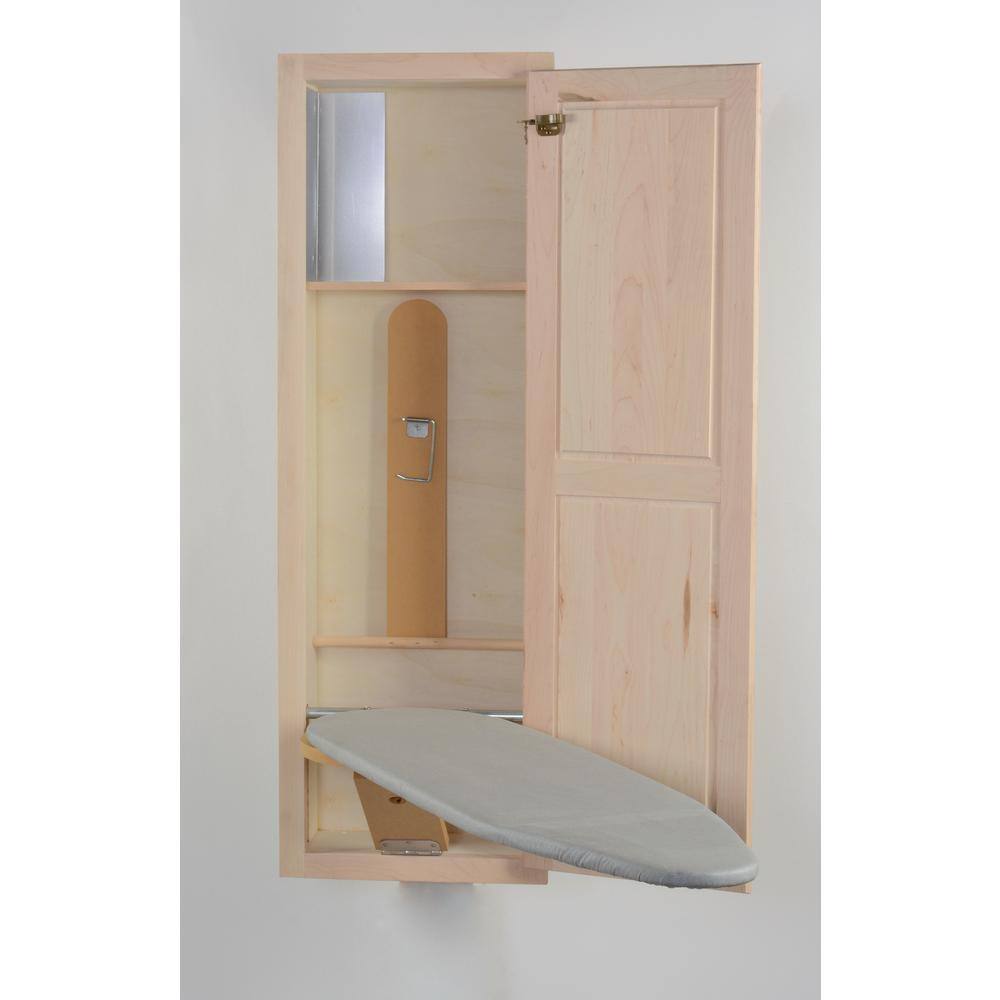 Hide-Away In-Wall Ironing Board with Maple Door SUP400M