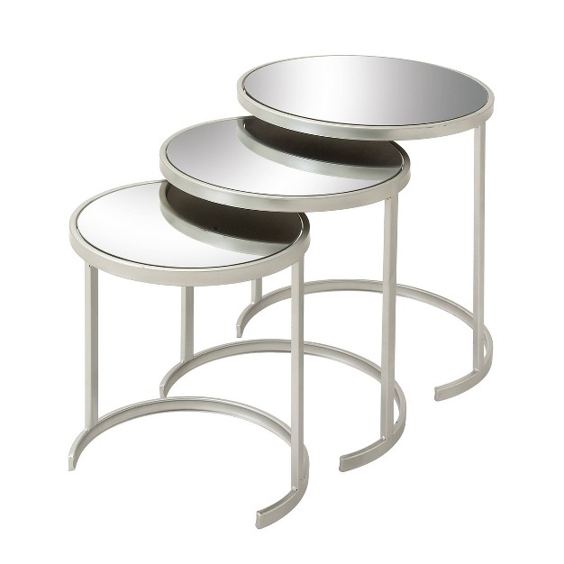 Set Of 3 Contemporary Metal Accent Table Olivia amp May