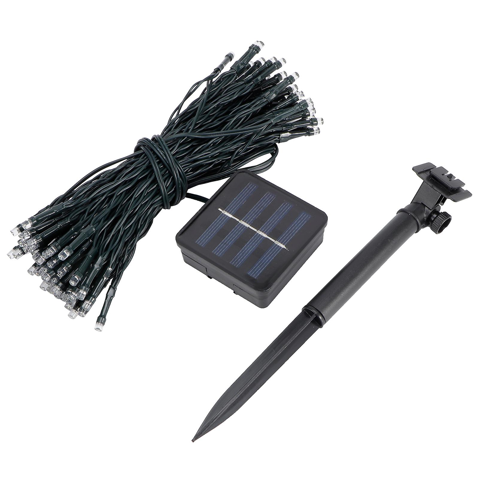 17m 100led Solar String Light Ip67 Waterproof Decorative Lamp For Outdoor Garden Courtyard Lawnwhite Light